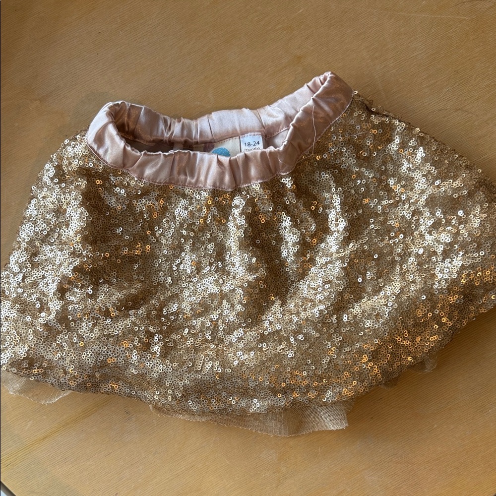 Elestory Gold Sequin Toddler Skirt